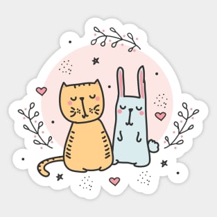 Cat Bunny Sticker